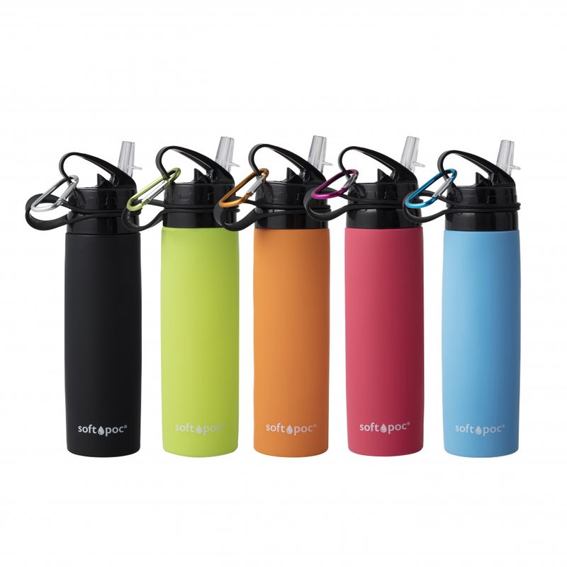 Foldable drinking bottle - Softpoc - Lime