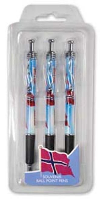 Main Image Set of 3 pens, many flags