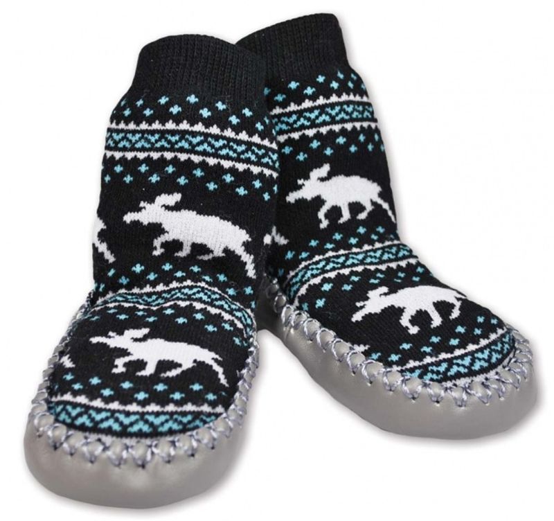 Moccasin socks, black