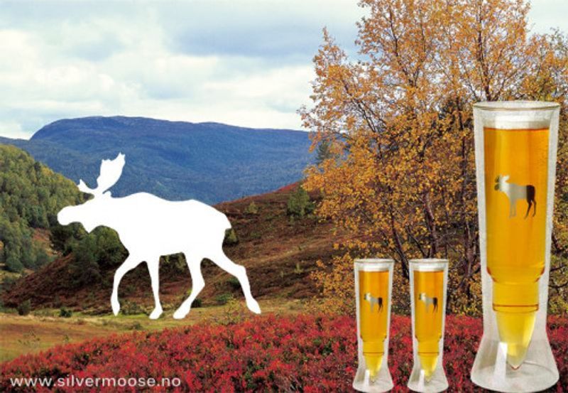 Silver Moose Snaps Glass 2 pk.