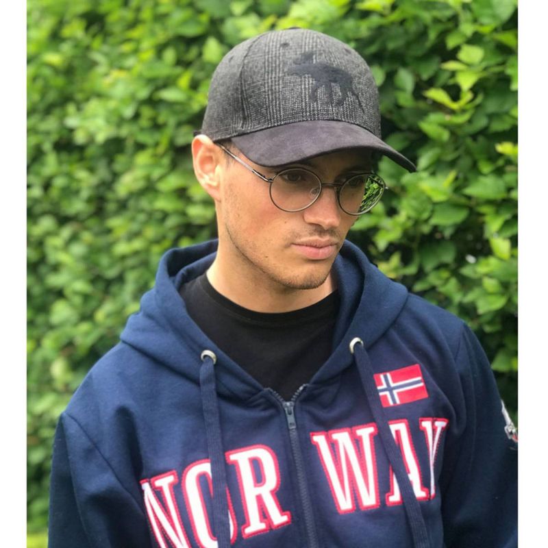 Cap - Tweed - Grå med sort elg